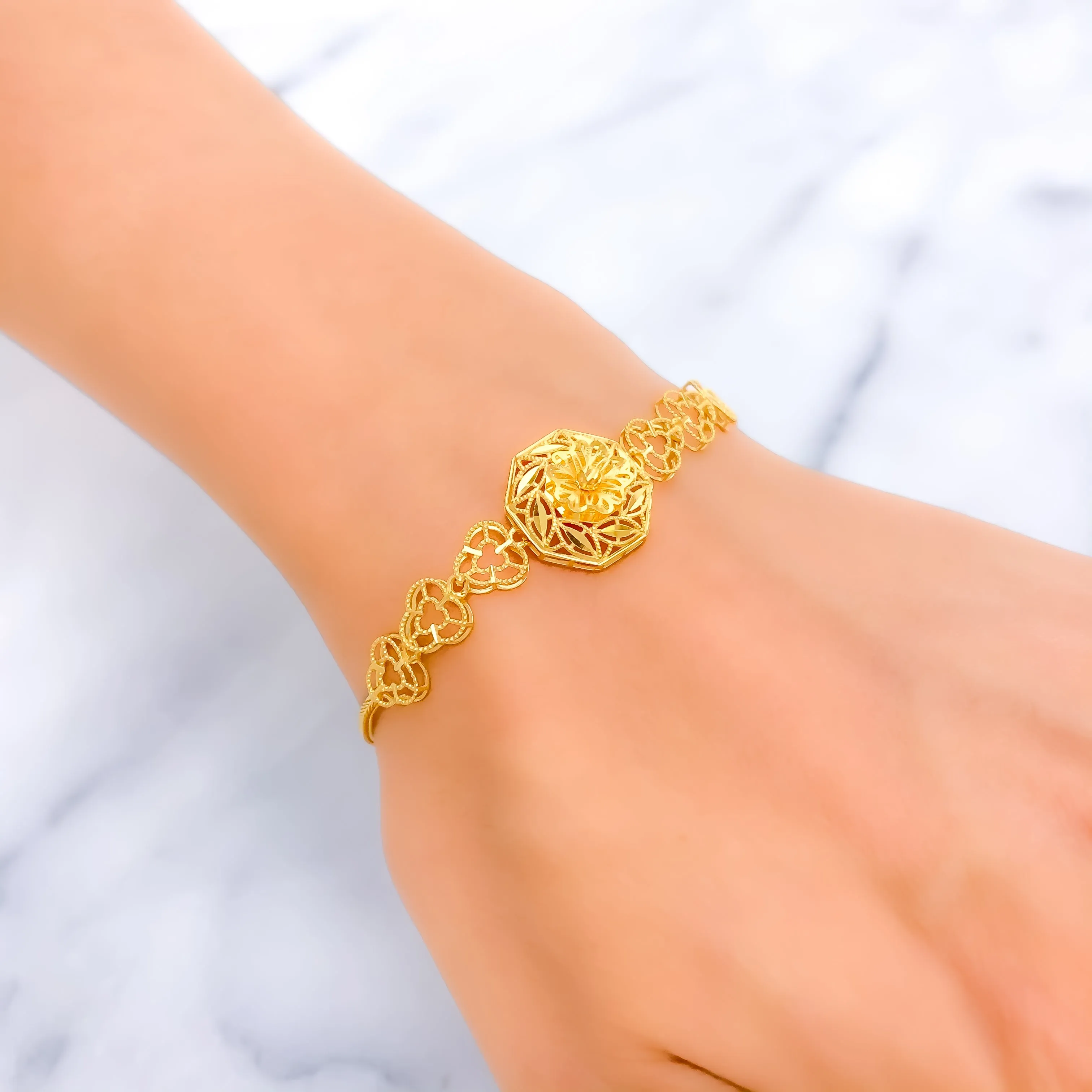Bold Elevated 21k Gold Bracelet