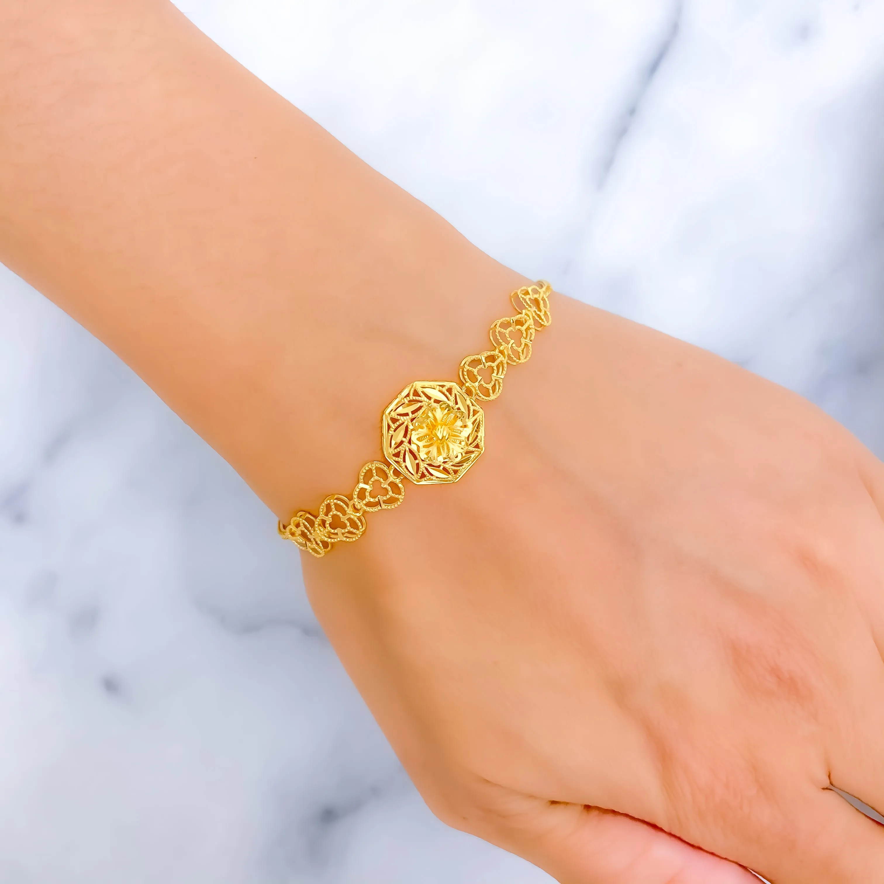 Bold Elevated 21k Gold Bracelet