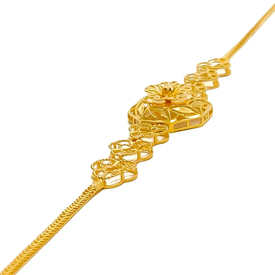Bold Elevated 21k Gold Bracelet
