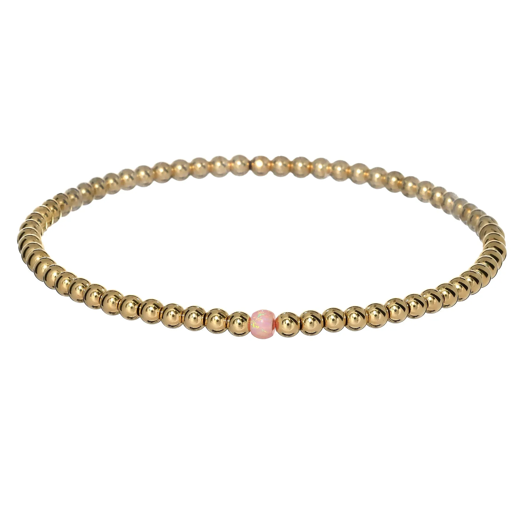 BOLITA | Opal Charm and 14K Gold Filled Beads Bracelet