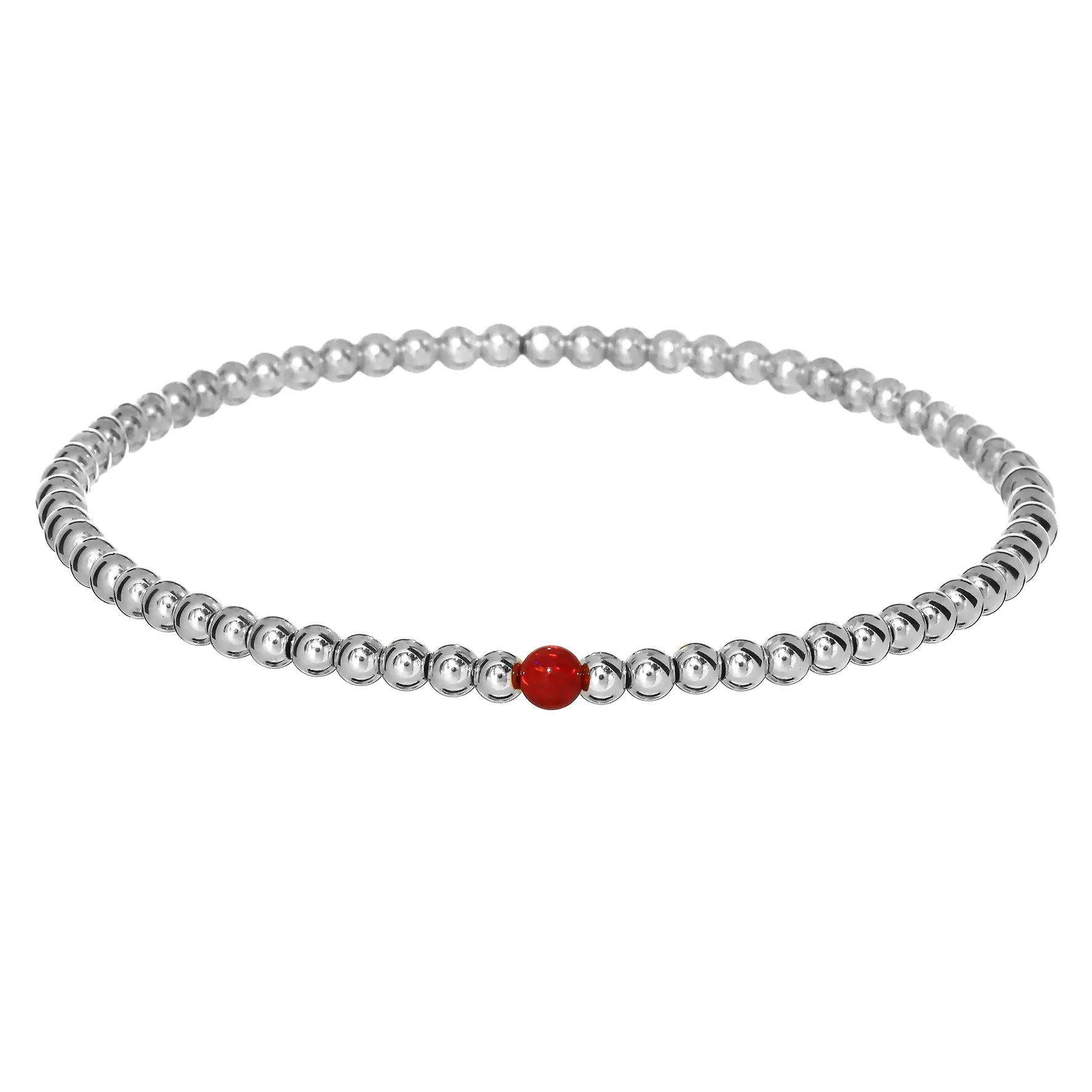 BOLITA | Opal Charm and 14K Gold Filled Beads Bracelet