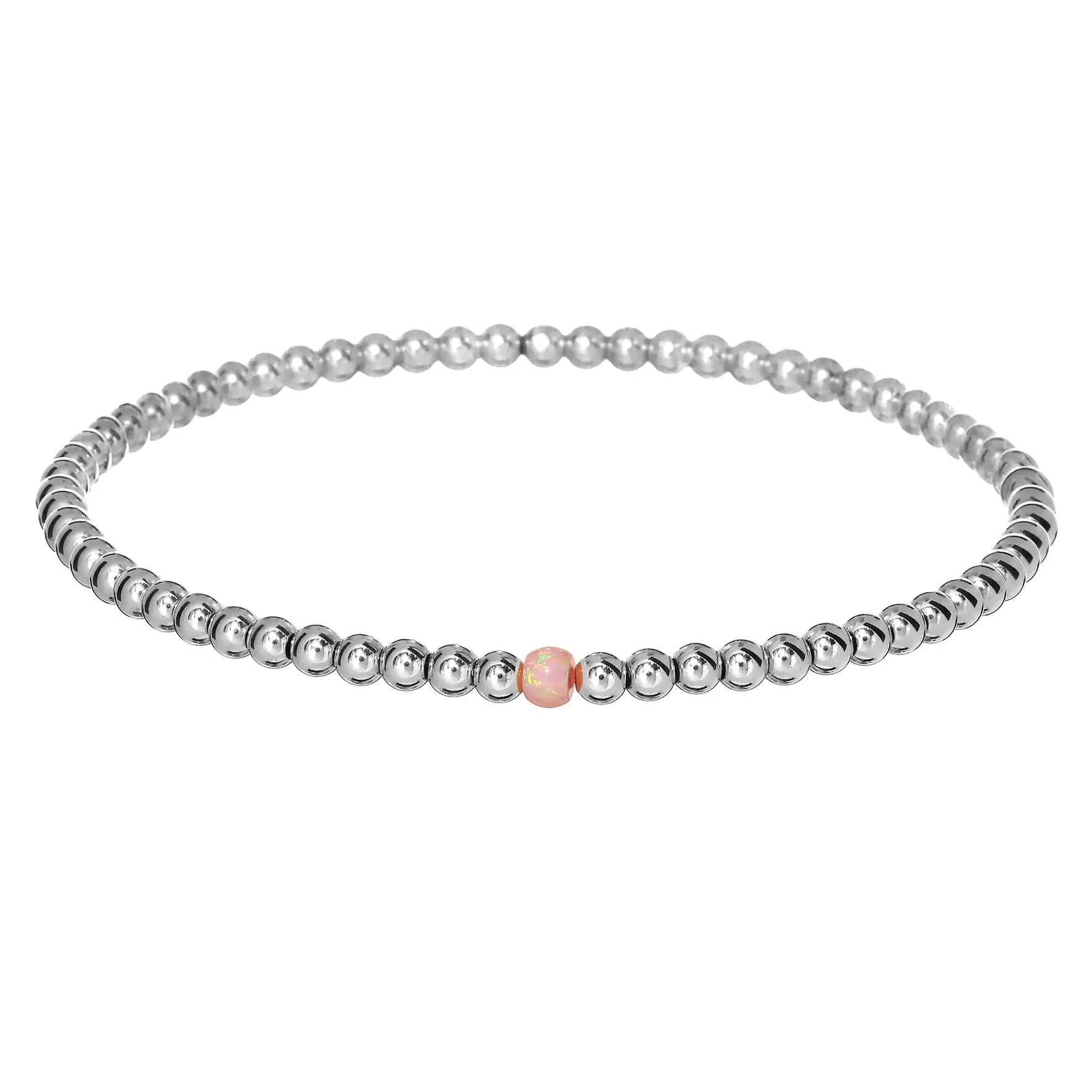 BOLITA | Opal Charm and 14K Gold Filled Beads Bracelet