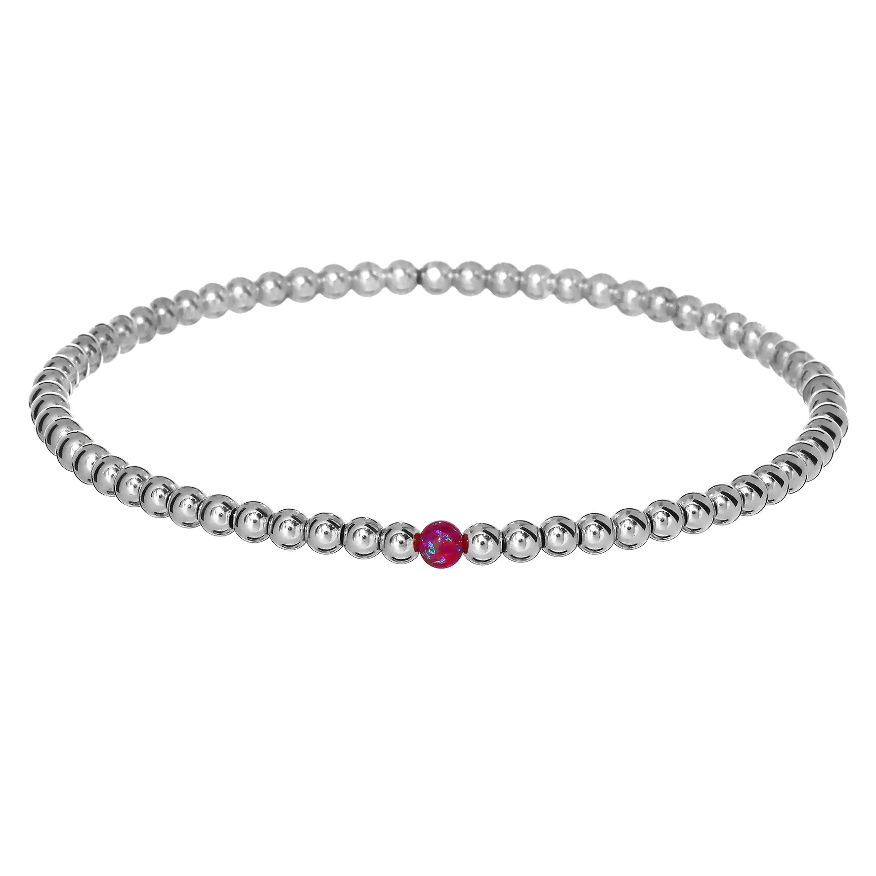 BOLITA | Opal Charm and 14K Gold Filled Beads Bracelet