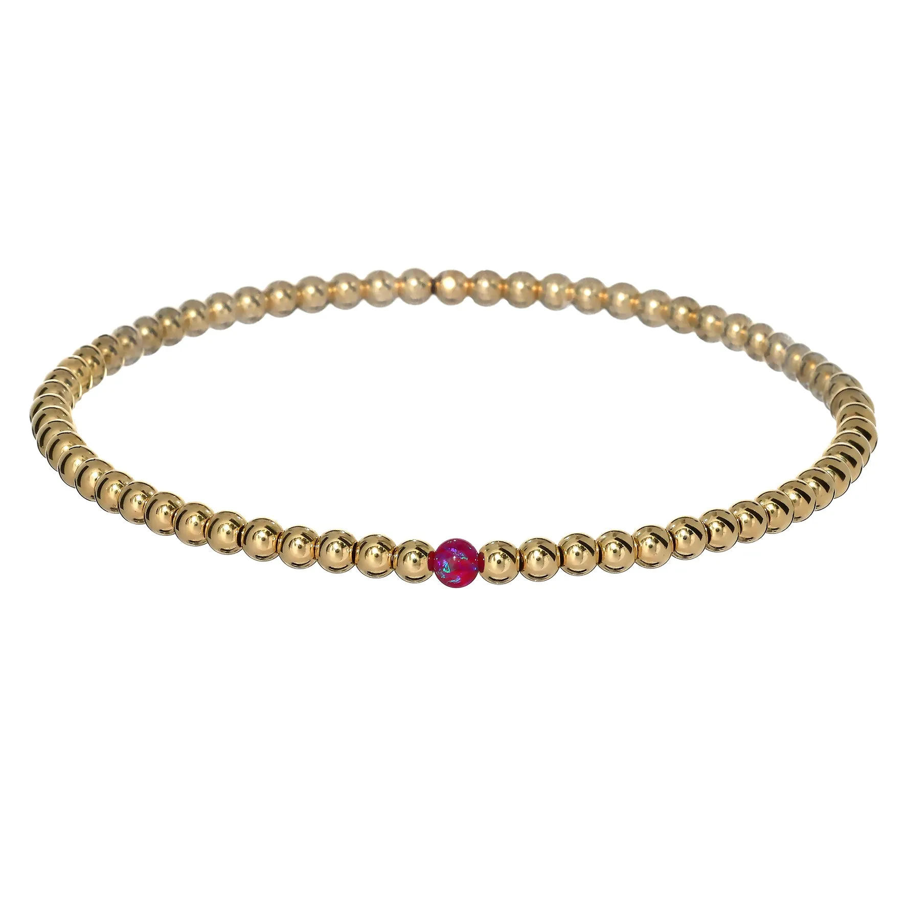 BOLITA | Opal Charm and 14K Gold Filled Beads Bracelet