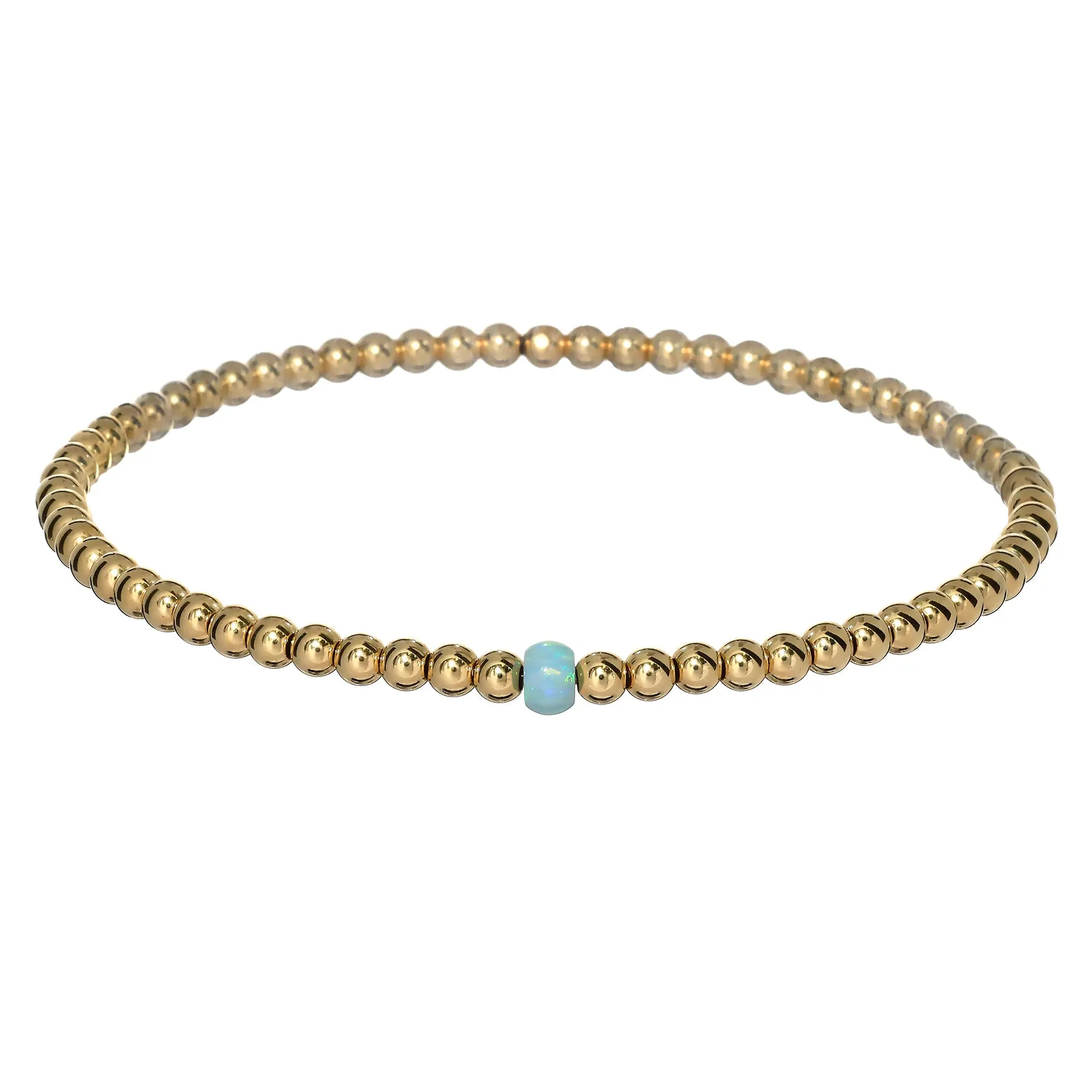 BOLITA | Opal Charm and 14K Gold Filled Beads Bracelet