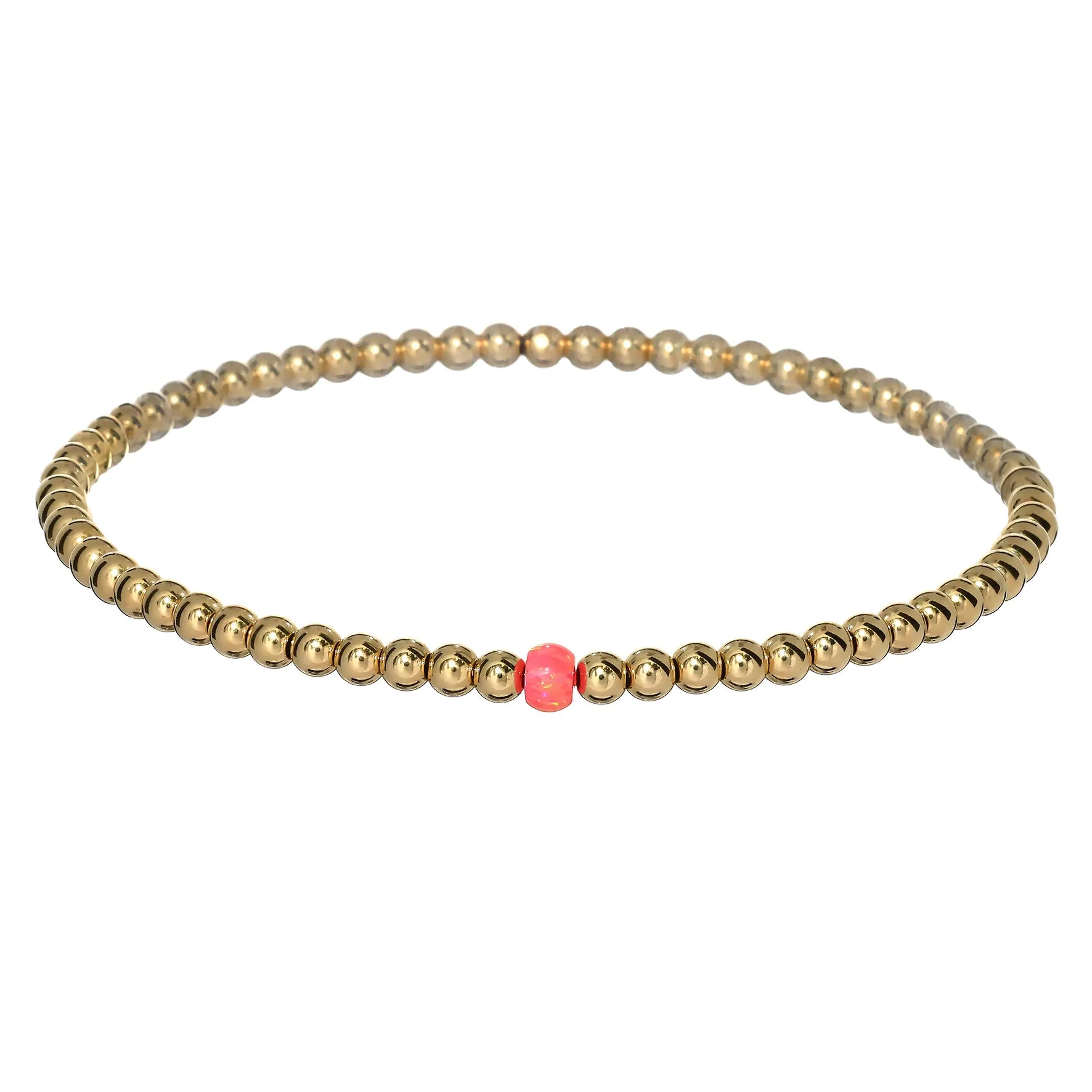 BOLITA | Opal Charm and 14K Gold Filled Beads Bracelet