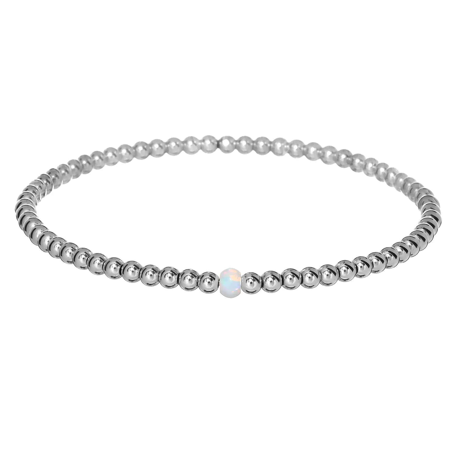 BOLITA | Opal Charm and 14K Gold Filled Beads Bracelet