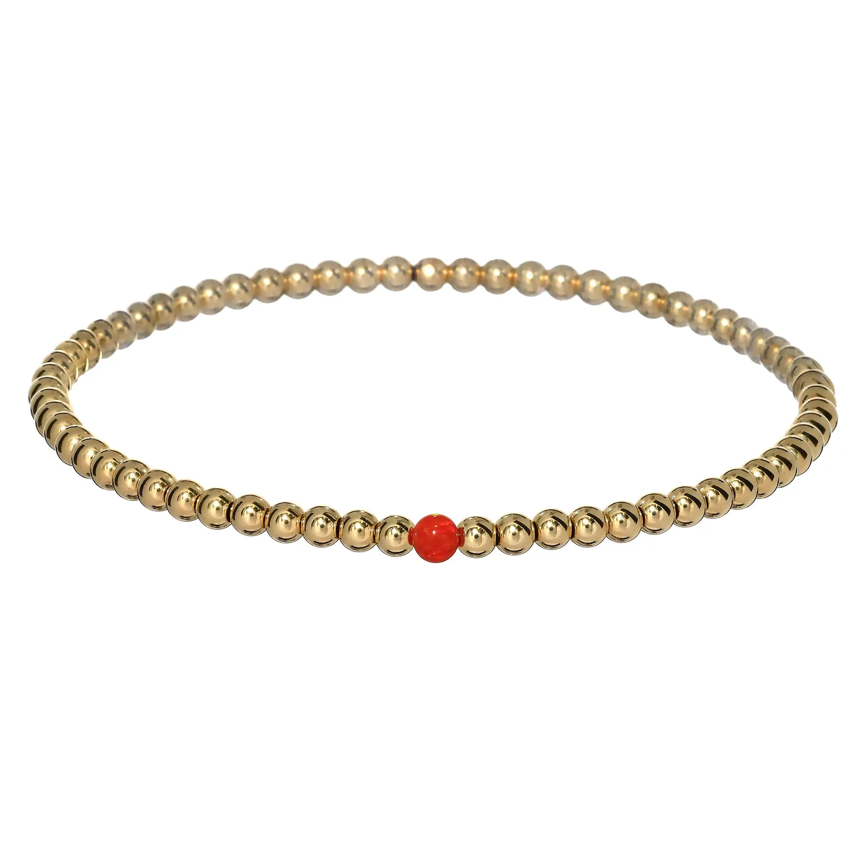 BOLITA | Opal Charm and 14K Gold Filled Beads Bracelet