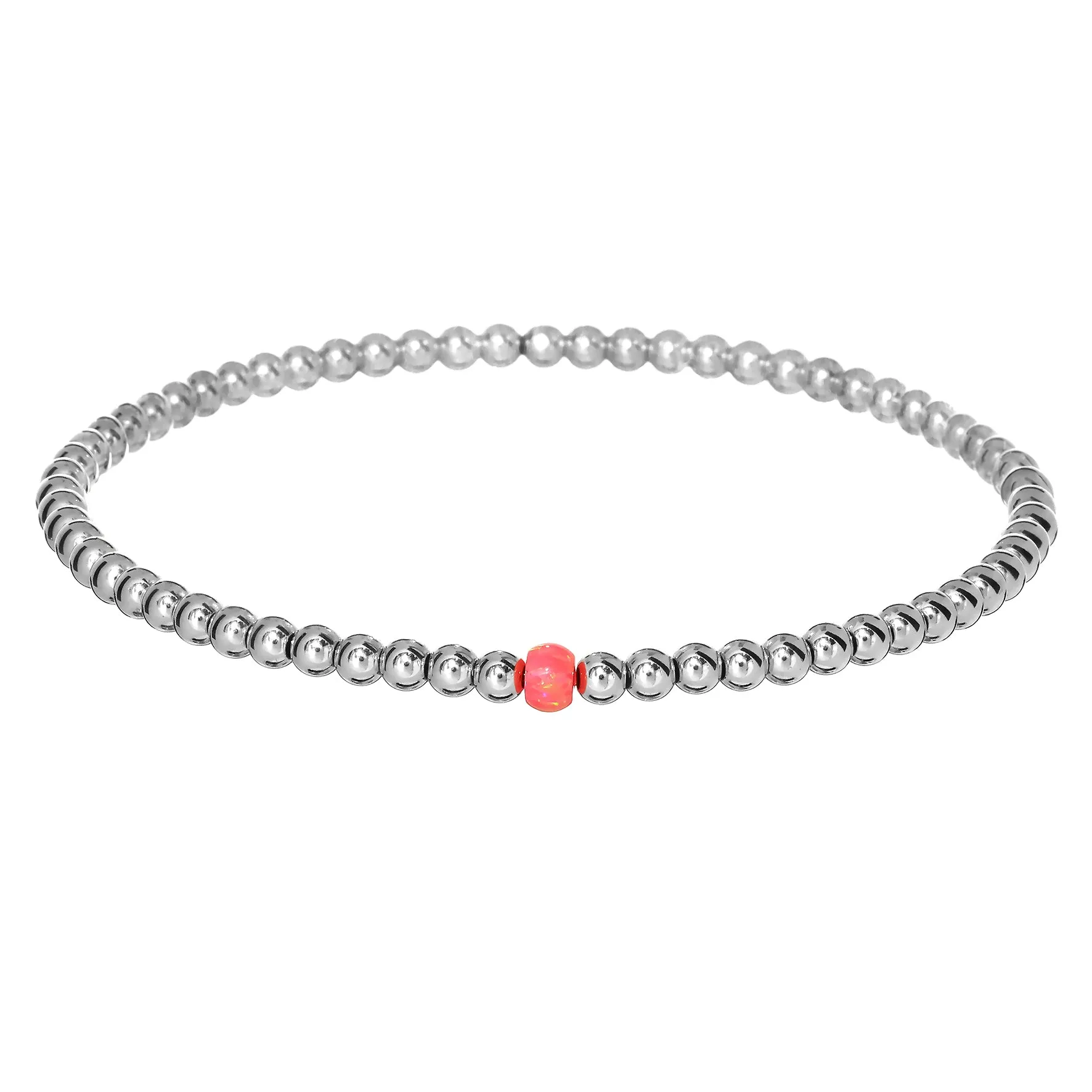 BOLITA | Opal Charm and 14K Gold Filled Beads Bracelet
