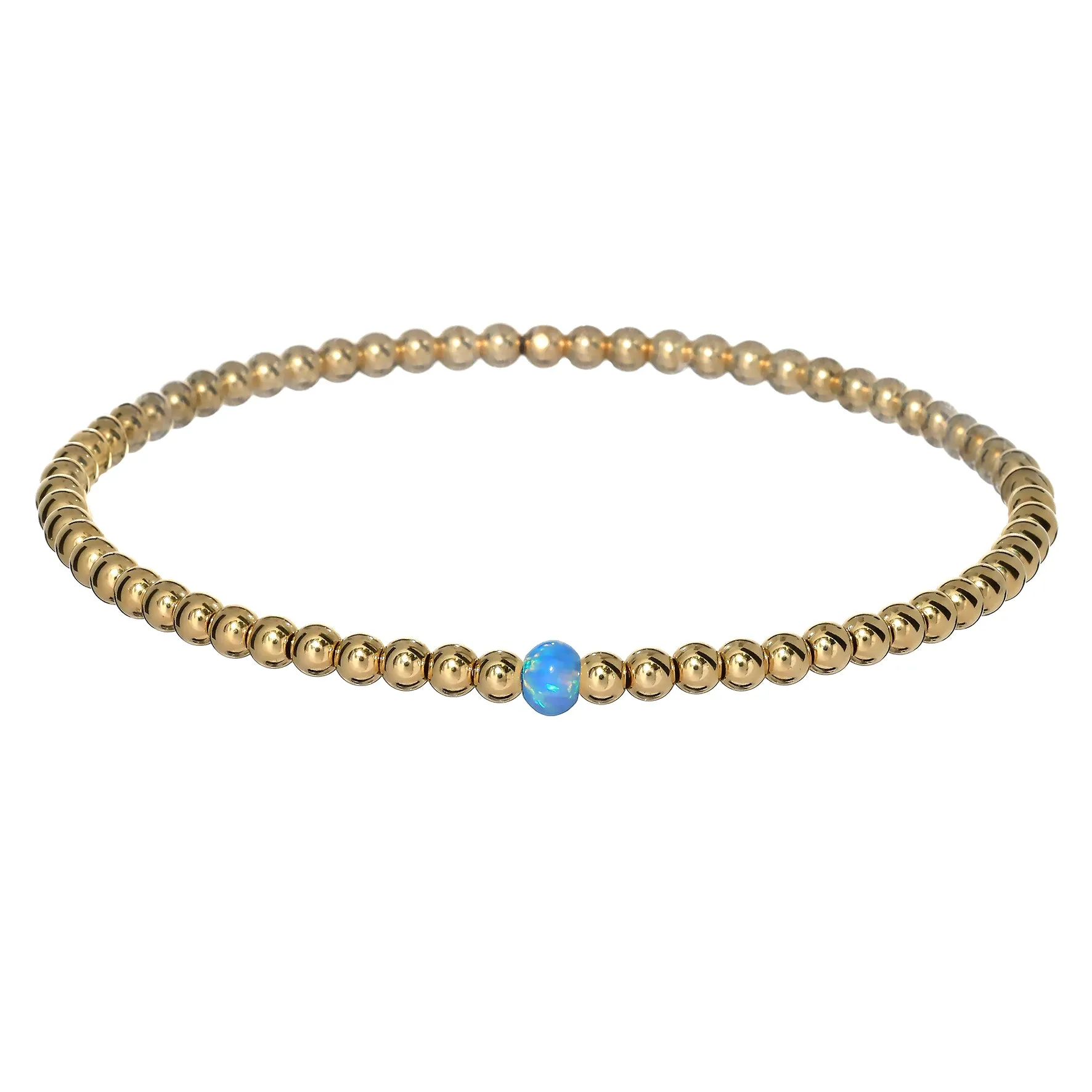 BOLITA | Opal Charm and 14K Gold Filled Beads Bracelet