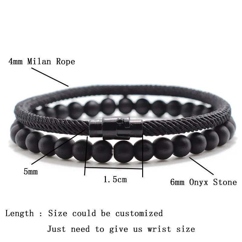 Bracelet 6mm Natural Lava Tiger Eyes Stone Bracelet