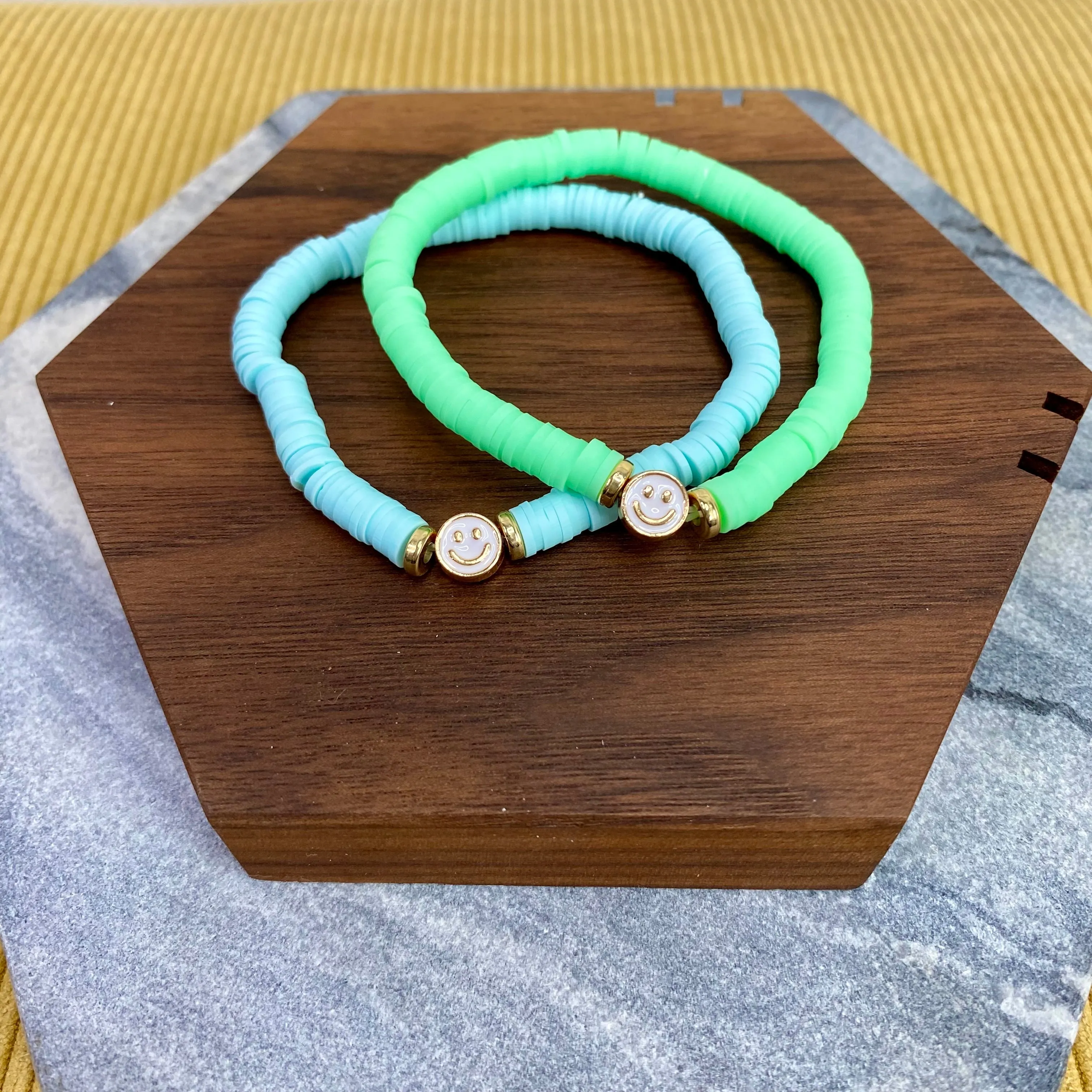 Bracelet - Clay   Bead - Smiley