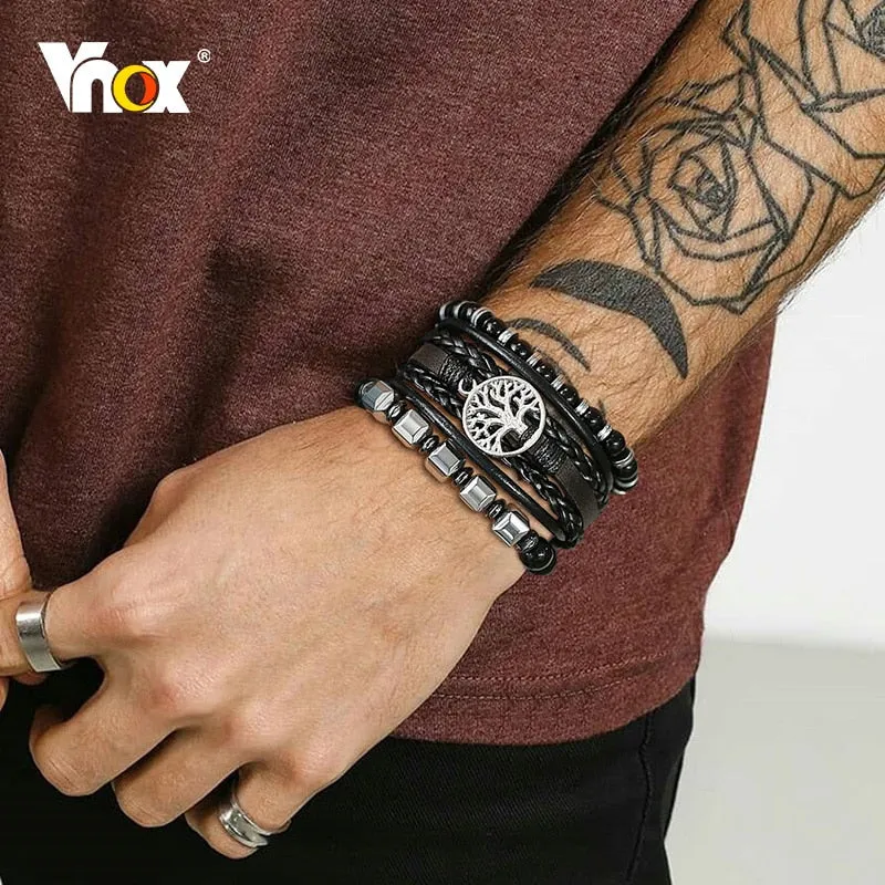 Bracelet Set for Men,6/8mm Natural Stone Boy Beads