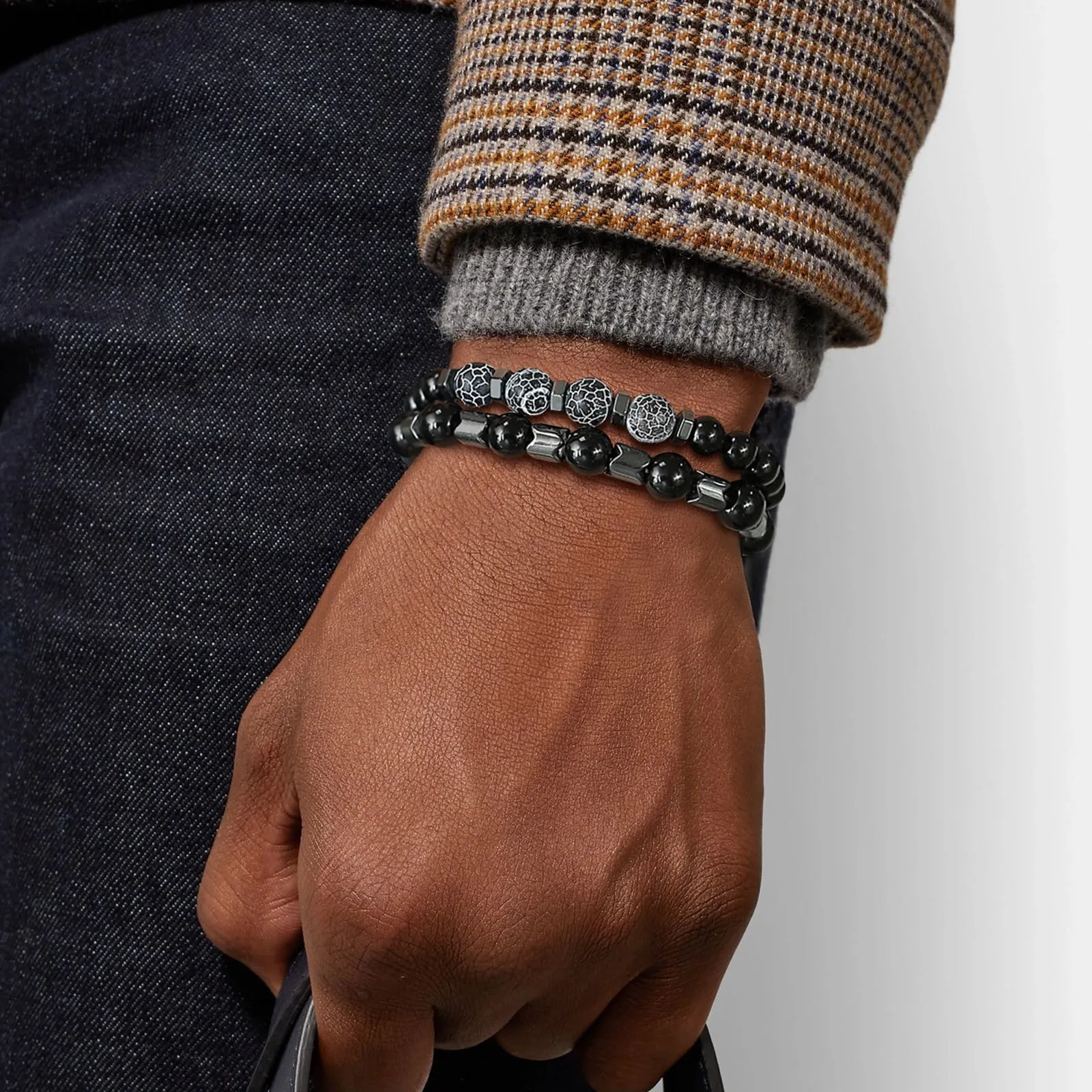 Bracelet Set for Men,6/8mm Natural Stone Boy Beads