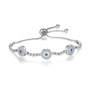 Bracelets For Women 925 Silver Evil Eye Zircon Bracelets Classic Anniversary Birthday Jewelry Gift Adjustable