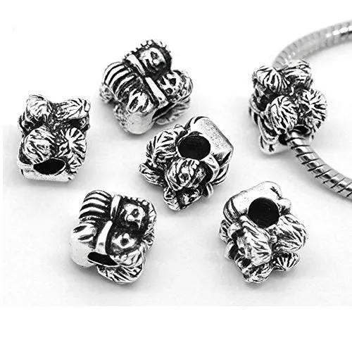 Bride & Groom Charm European Bead Compatible for Most European Snake Chain Bracelet