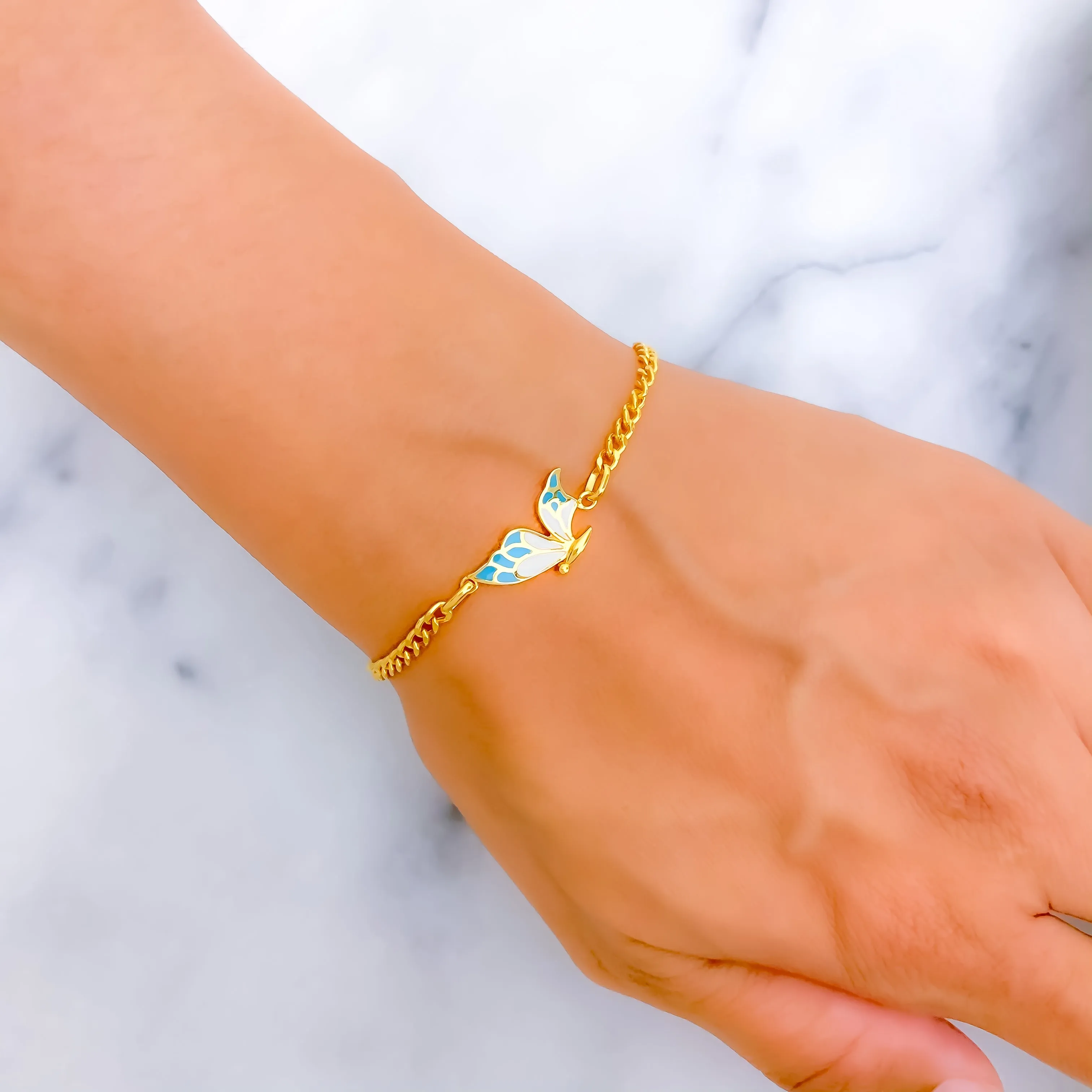 Bright Beautiful Butterfly 21k Gold Bracelet