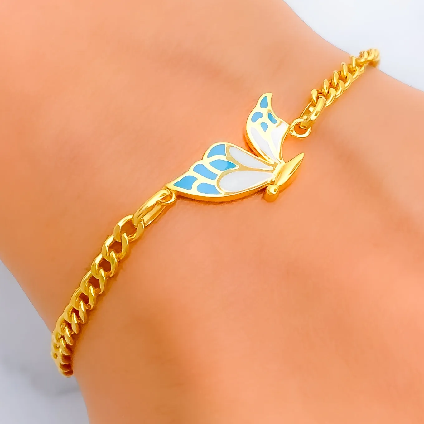 Bright Beautiful Butterfly 21k Gold Bracelet