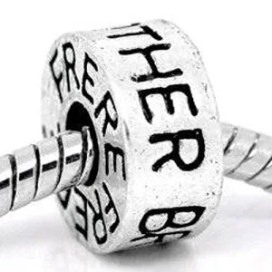 Brother Spacer European Bead Compatible for Most European Snake Chain Bracelet
