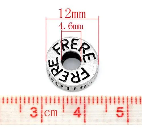 Brother Spacer European Bead Compatible for Most European Snake Chain Bracelet