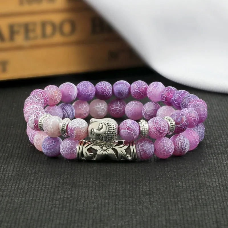 Buddha Head Bracelet for Women Men Natural Tiger Eye