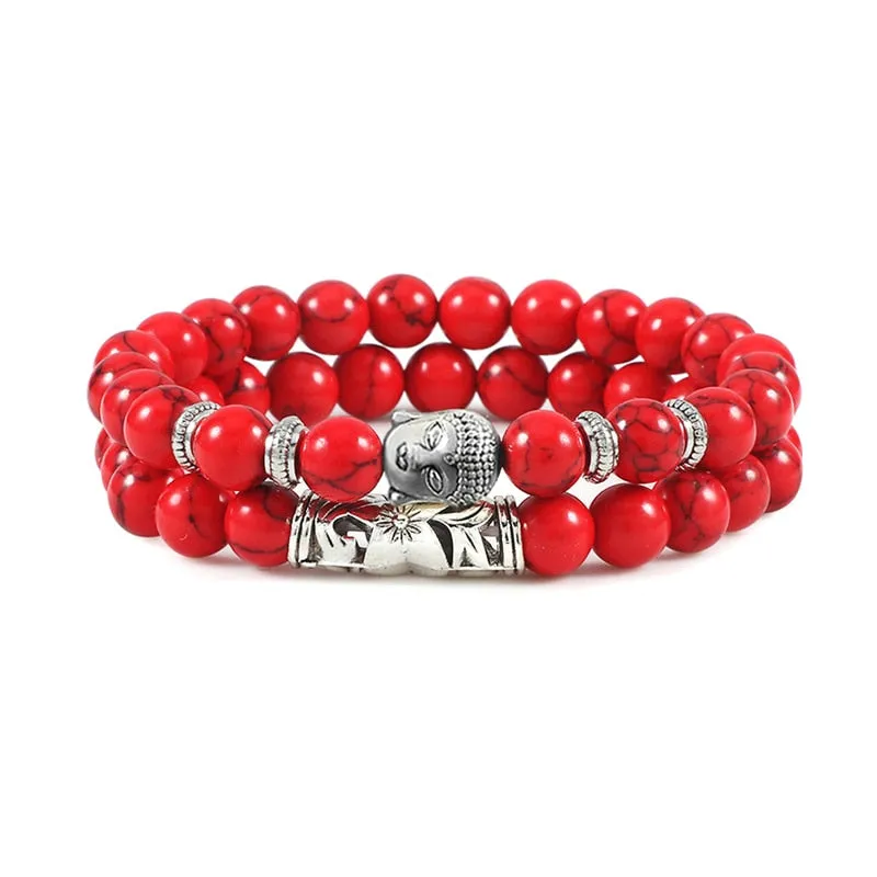 Buddha Head Bracelet for Women Men Natural Tiger Eye