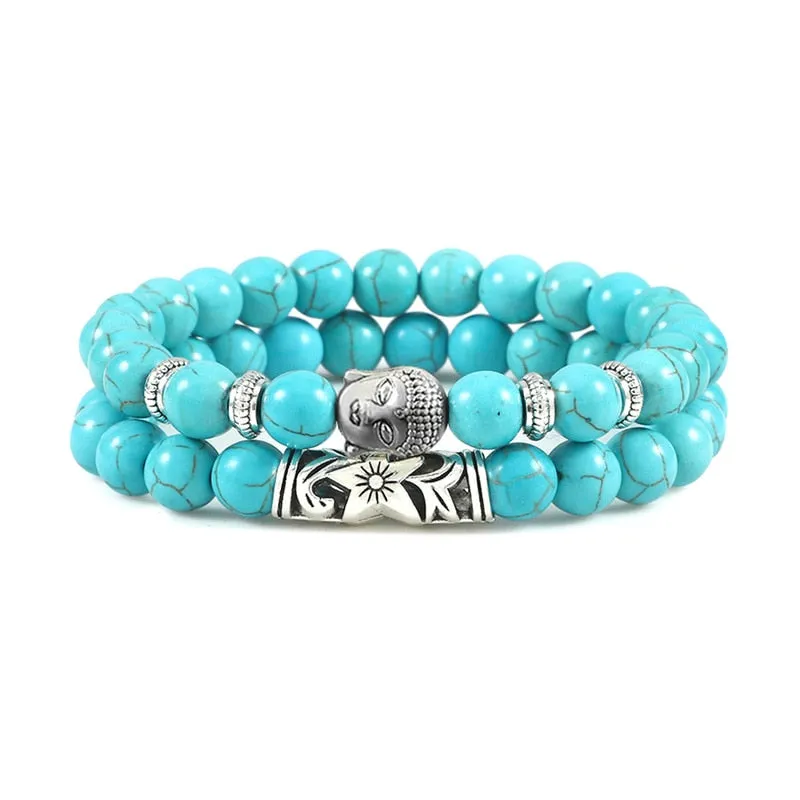 Buddha Head Bracelet for Women Men Natural Tiger Eye