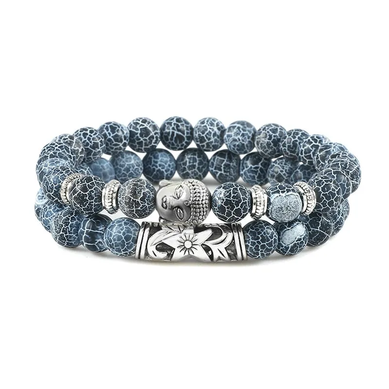 Buddha Head Bracelet for Women Men Natural Tiger Eye