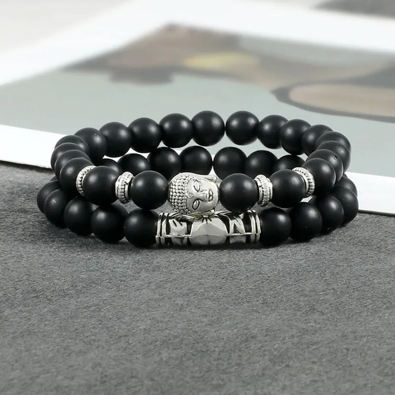 Buddha Head Bracelet for Women Men Natural Tiger Eye