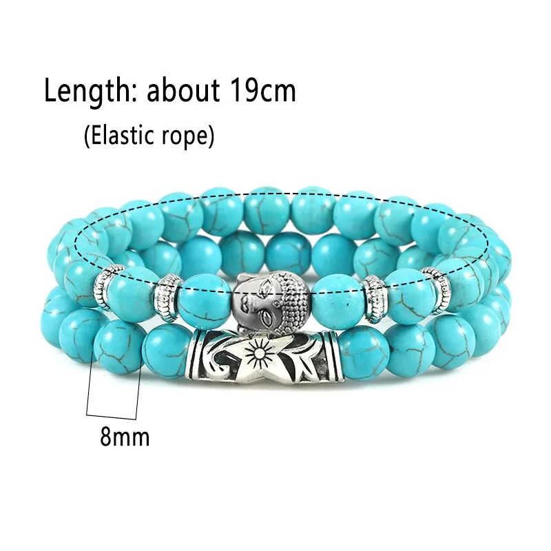 Buddha Head Bracelet for Women Men Natural Tiger Eye