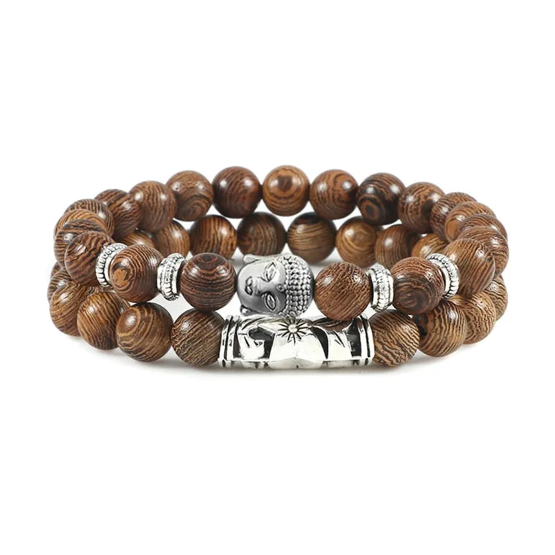 Buddha Head Bracelet for Women Men Natural Tiger Eye