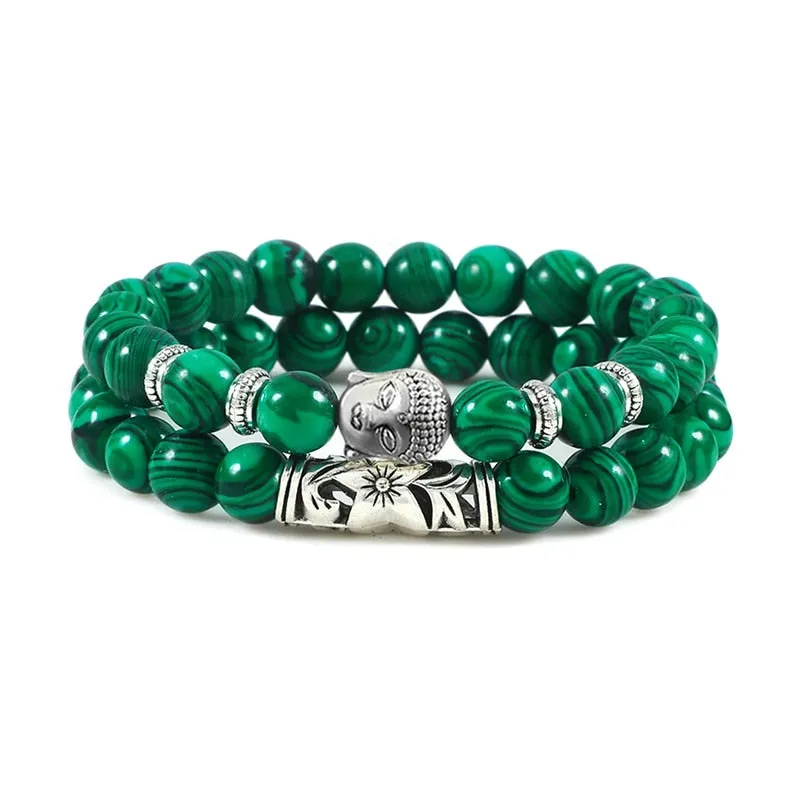 Buddha Head Bracelet for Women Men Natural Tiger Eye