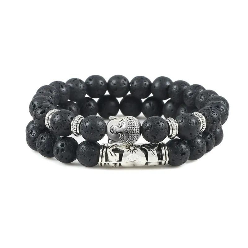 Buddha Head Bracelet for Women Men Natural Tiger Eye