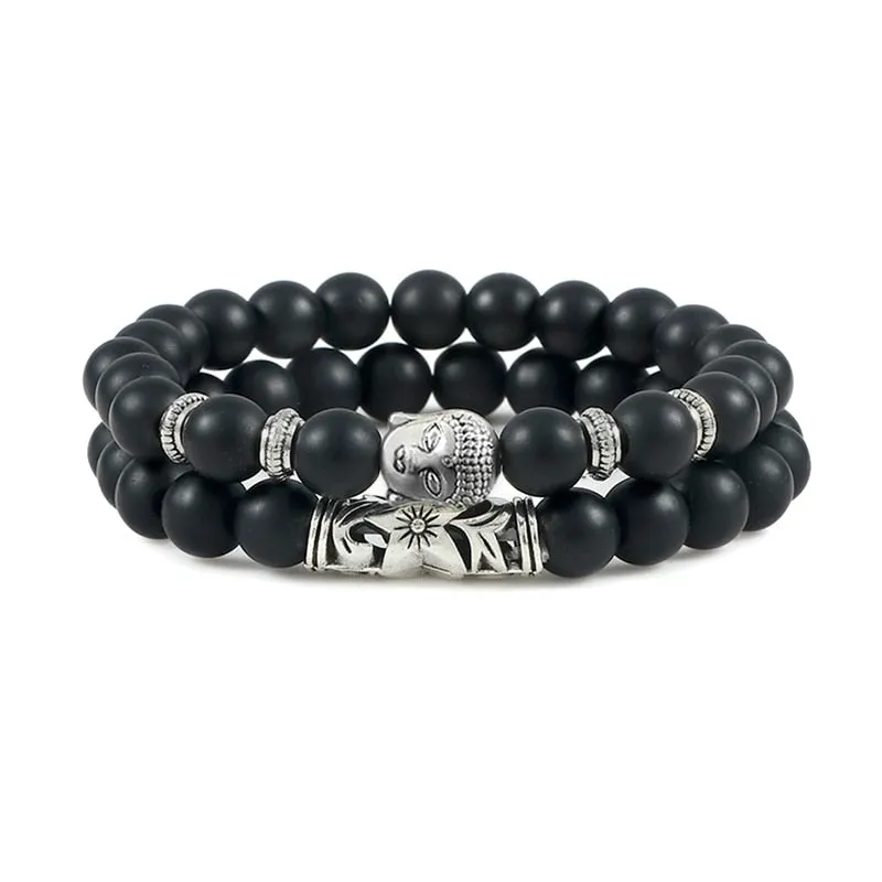 Buddha Head Bracelet for Women Men Natural Tiger Eye