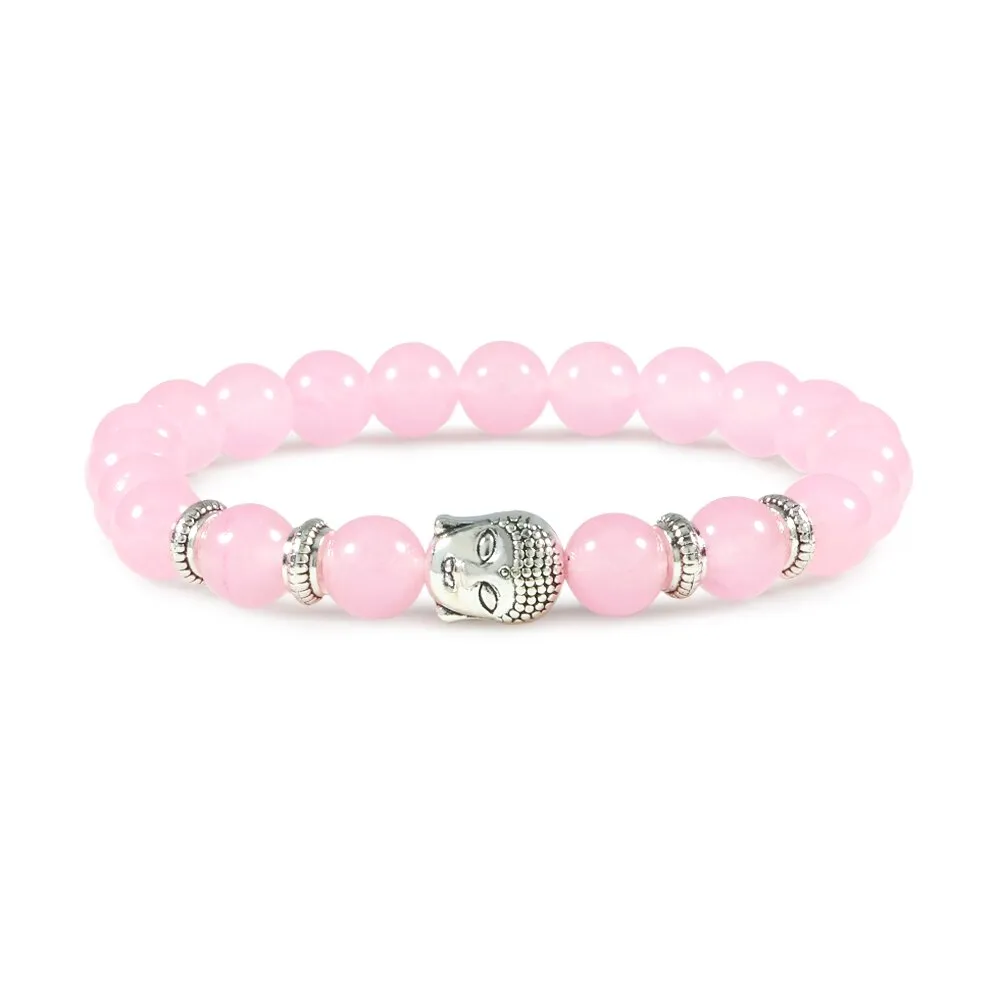 Buddha Head Bracelet Natural Onyx Lava Beads Bangle