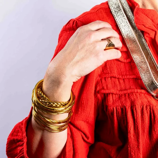 Buddhist Bracelet - Thick Gold