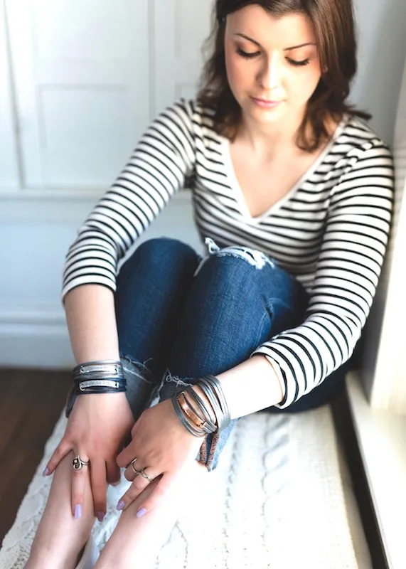 Build-A-WRAP Bracelet | Personalized | Double Wrap Leather | Womens | Adjustable