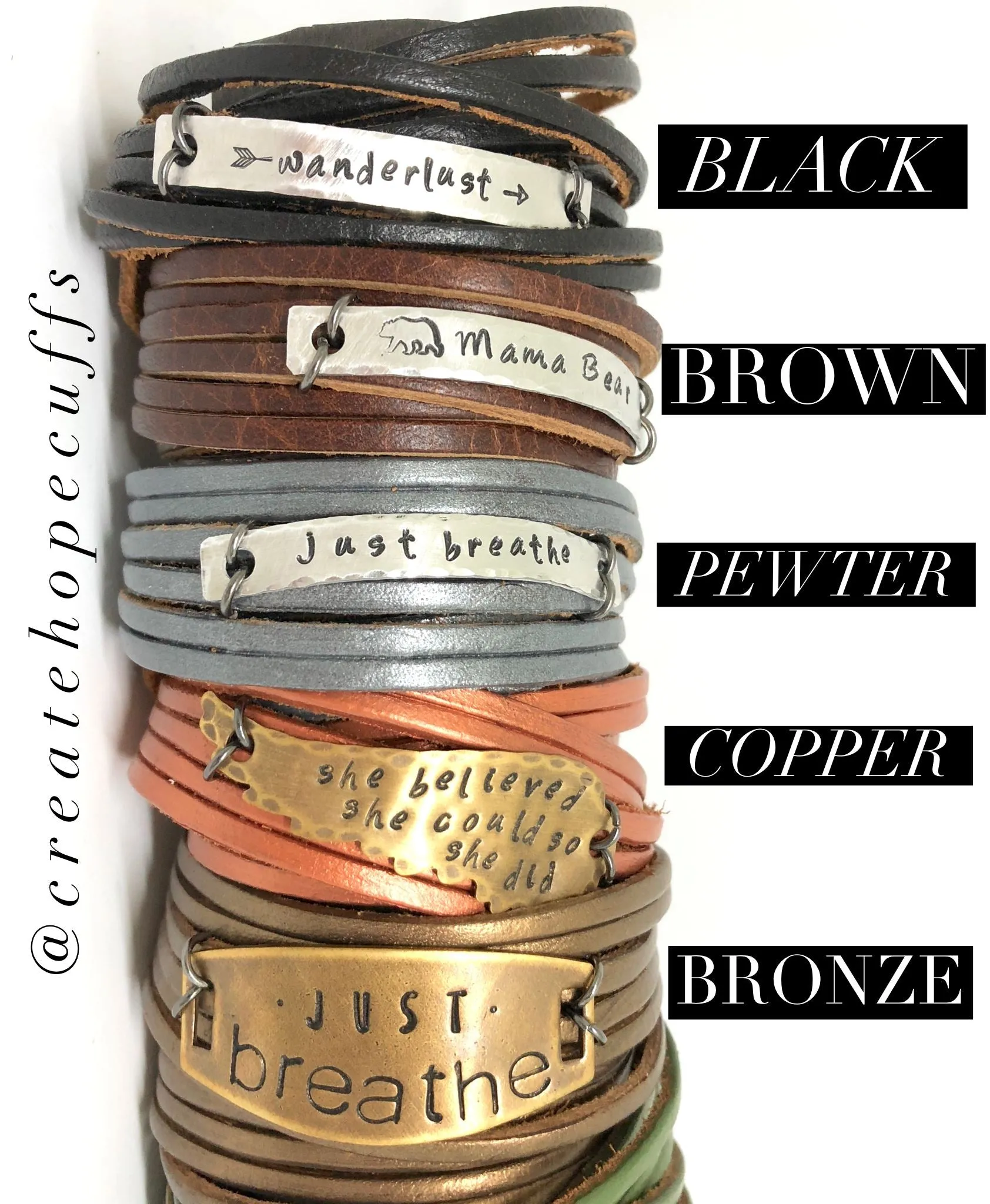 Build-A-WRAP Bracelet | Personalized | Double Wrap Leather | Womens | Adjustable