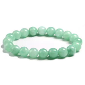 Burmese Green Jade Round  Beads Bracelet