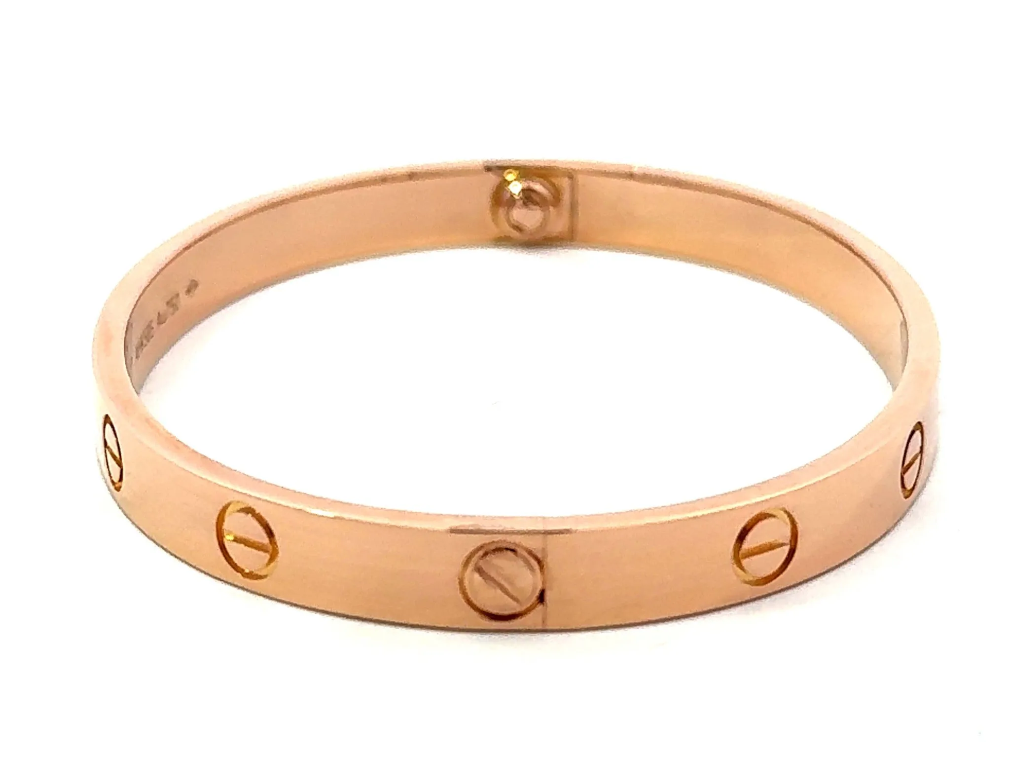 Cartier Love Bracelet 18K Rose Gold Size 17 With Box and Papers