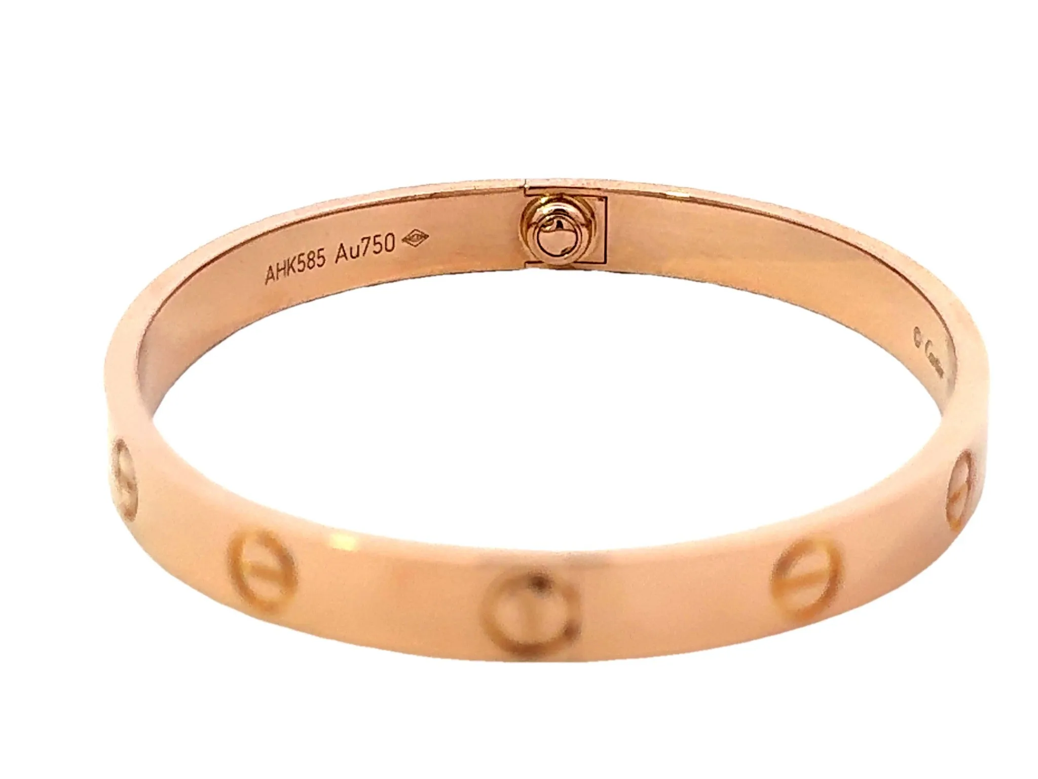 Cartier Love Bracelet 18K Rose Gold Size 17 With Box and Papers