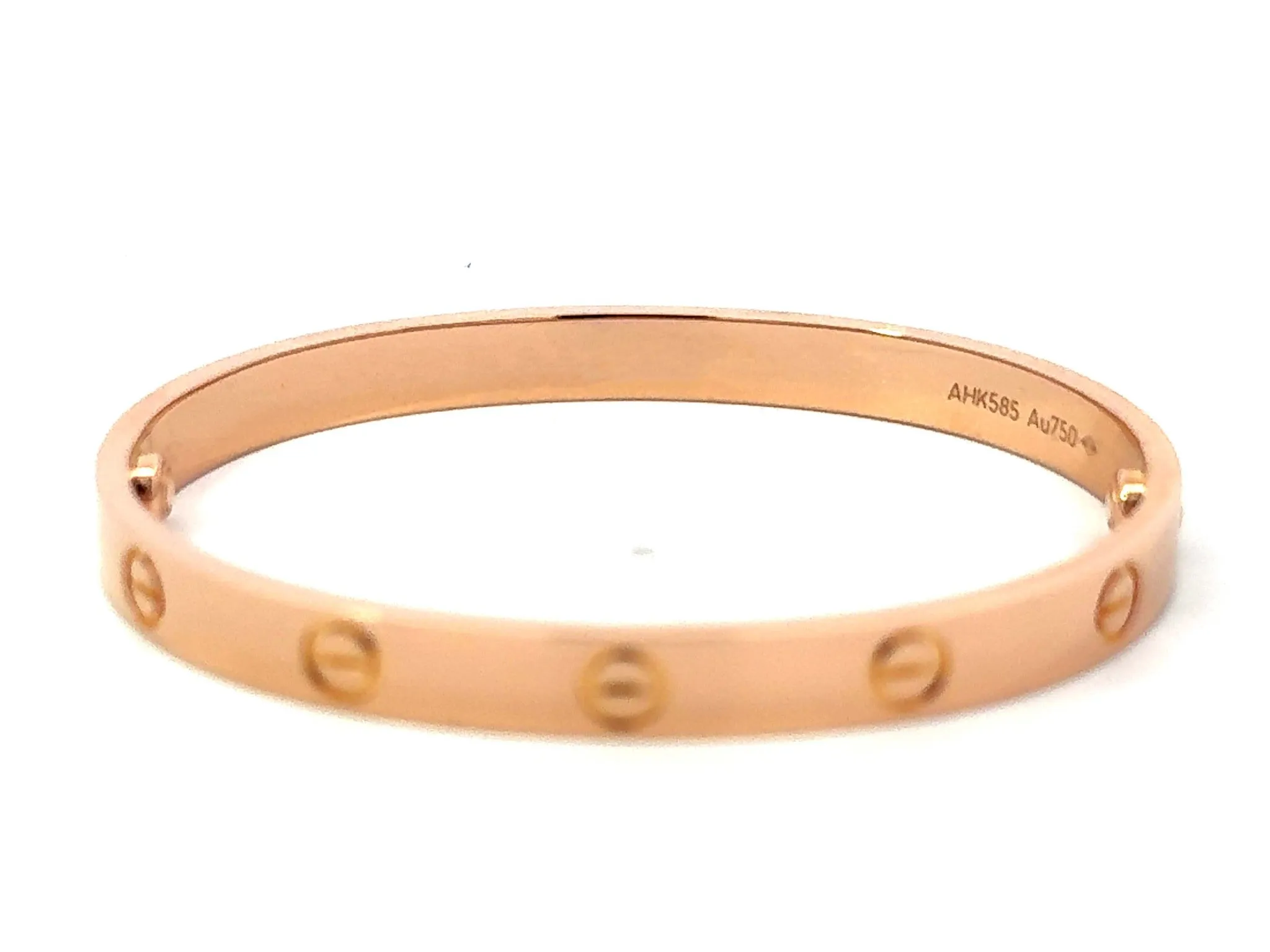 Cartier Love Bracelet 18K Rose Gold Size 17 With Box and Papers