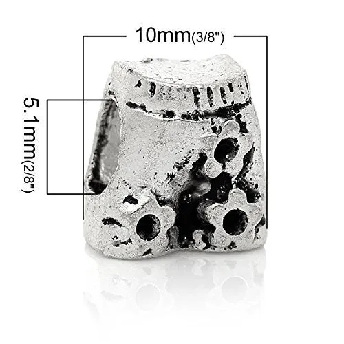 Carved Flower Pot Bead Compatible for Most European Snake Chain Bracelet