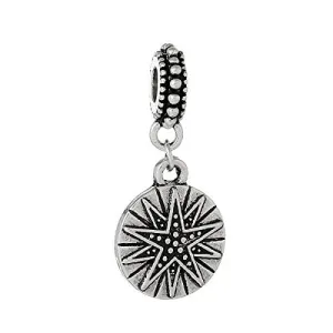 Carved Star Charm Bead Spacer for European Snake Chain Charm Bracelet
