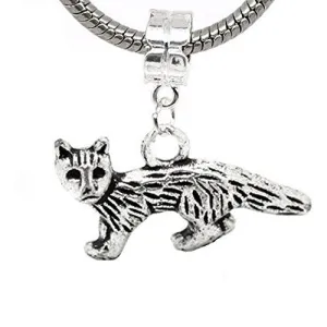 Cat Charm Dangle European Bead Compatible for Most European Snake Chain Bracelet
