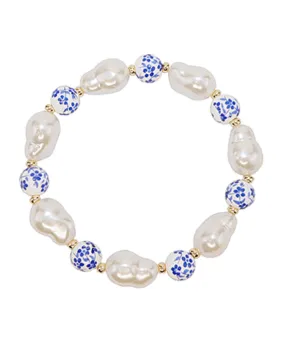 Ceramic Ball & Pearl Bracelet