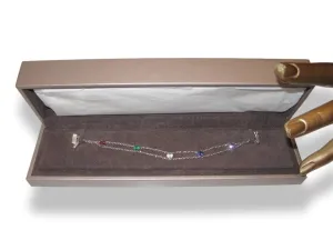 Chaumet 2004 White Gold Multigem ABC AIMER Love Acrostics Bracelet Rare in Box!