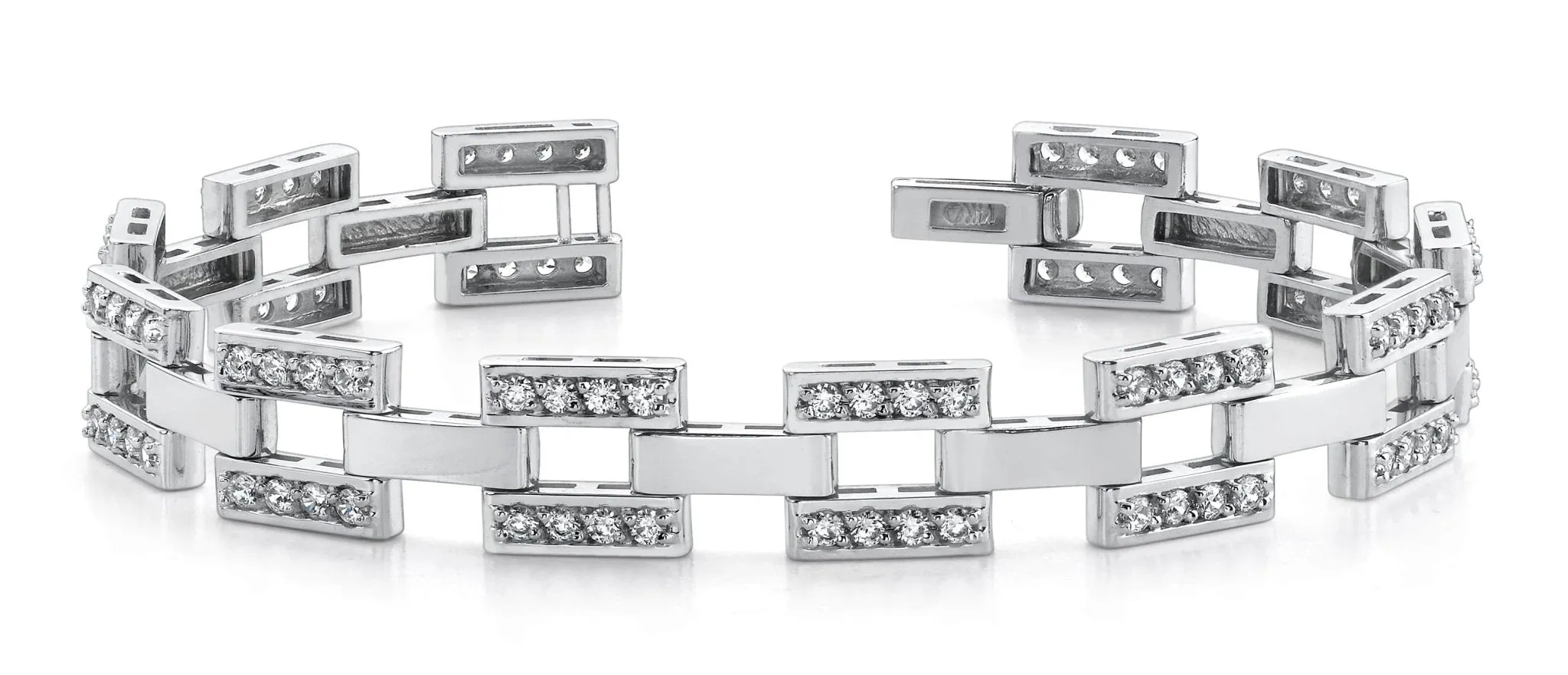 Checkerboard Mens Designer Diamond Bracelet with 3.65 ct.(finished) 2.1mm