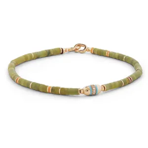 Cherish Bracelet | Afghan Jade | Pave Detail | Yellow Gold