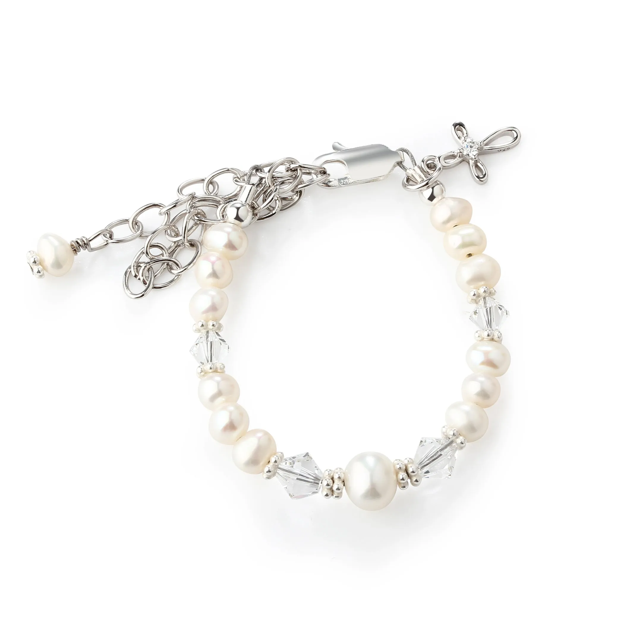 Cherished Babe to Bride Sterling Silver Cross Baby Bracelet